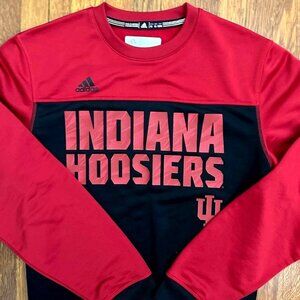 Indiana Hoosiers Adidas Dri Fit Sweatshirt Mens (Medium) Red Black